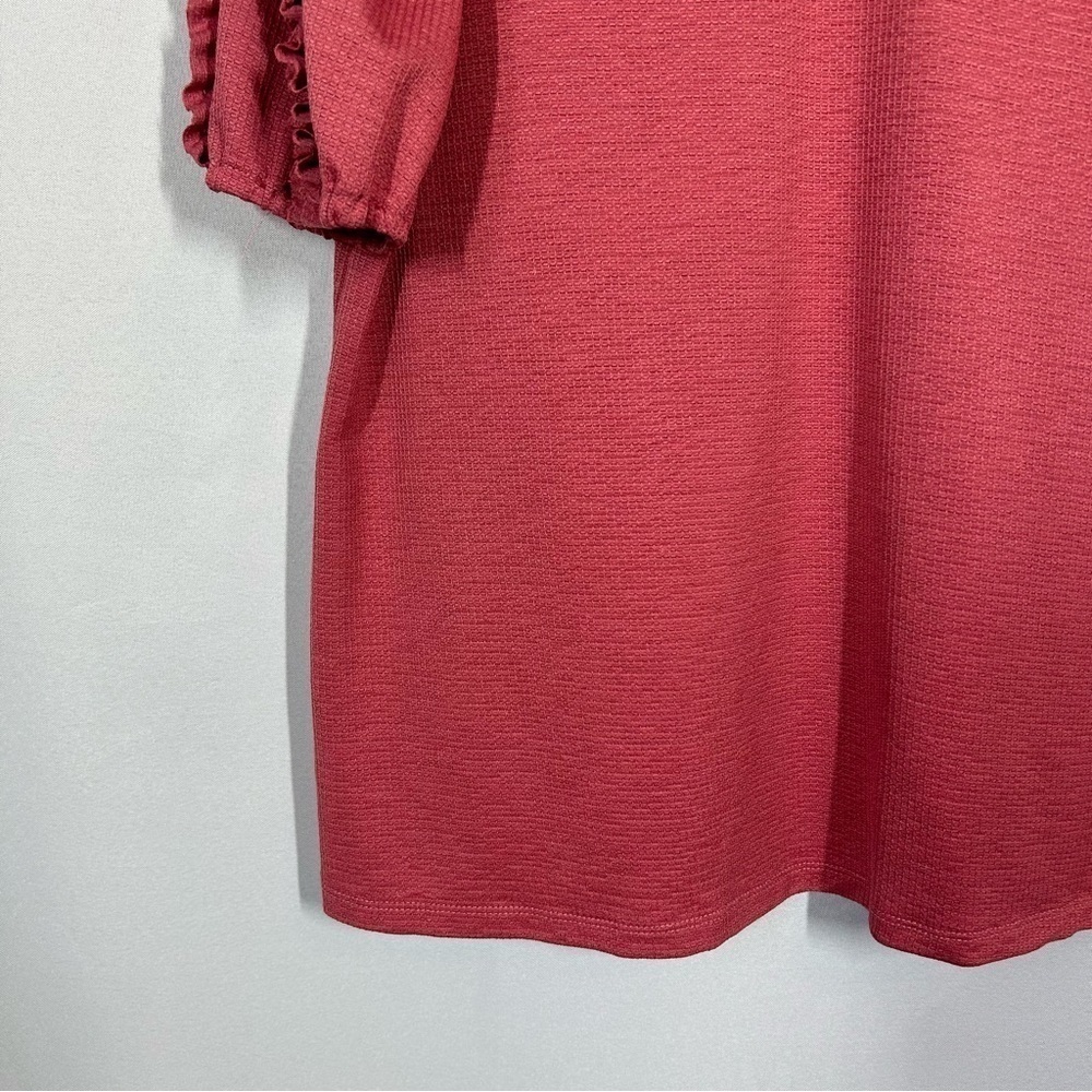 Cure | Pink Blouse Short Sleeve Ruffles Women's Size Large - Picture 6 of 12